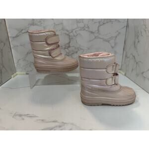 The Children's Place Toddler Girl Iridescent Winter Boots, Size 9 Pink Pre-owned